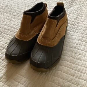 Brown and Black Duck Boots